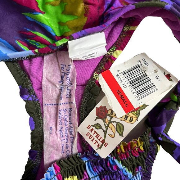 Lucky Brand bikini swimsuit bottoms dark olive green purple XS - Picture 3 of 3